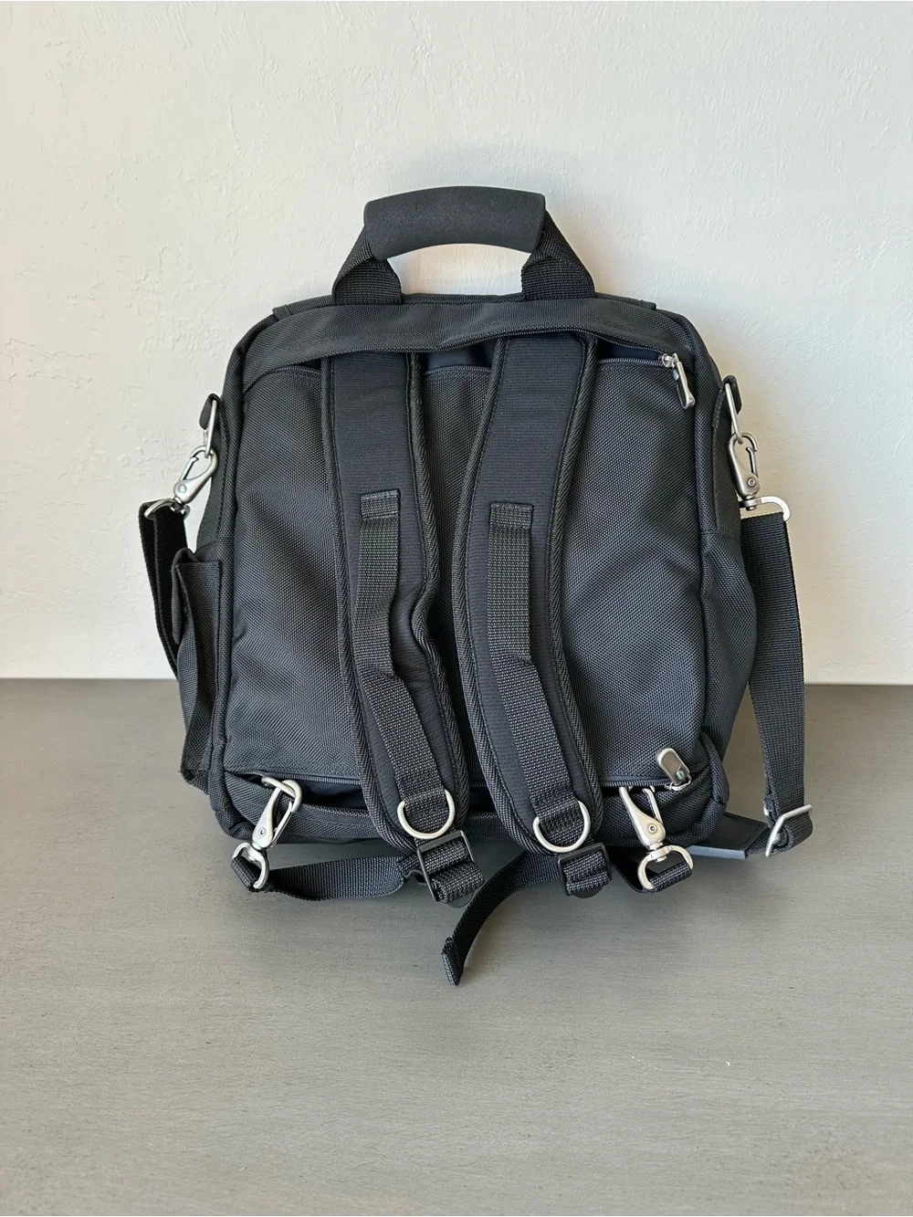Toppers Black Nylon Versatile Black Men's Messenger Bag Padded Strap Multi Use